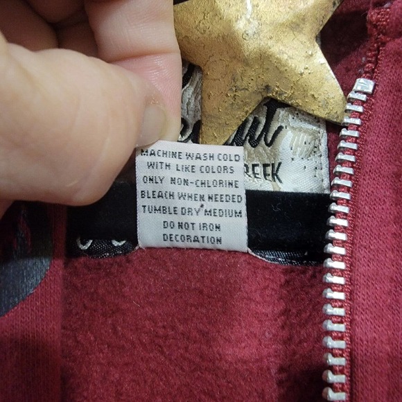 Coconut Creek Trading Put In Bay Red Fleece Jacket Hood Pockets Size Medium - Picture 4 of 6